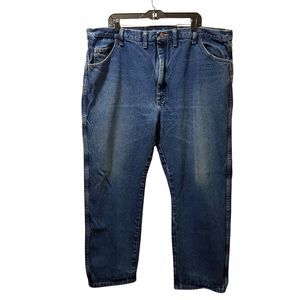 Wrangler Rustler Jeans Men’s 46x29 Straight Leg Blue Heavyweight Rugged Denim